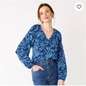 MWT Women's DRAPER JAMES RSVP™ Ruffled Sleeve Print Bodysuit SZ SM